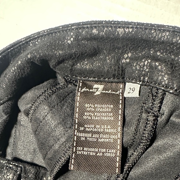 7FAMK Stylish 2 toned animal print black Jeans soft fabric stretch gold accents - Picture 5 of 7